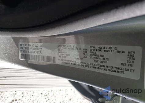 2022 Ram 1500 Big Horn/Lone Star from USA, damaged, VIN 1C6SRFFT0NN367551